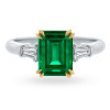 5ct Classic Three-stone Emerald-Cut Emerald Ring
