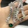 6.8ct Cushion Cut Emerald Two-Row Statement Necklace