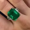 14ct Emerald Cut Three Stone Engagement Ring