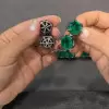 24ctw Hexagon-shaped Emerald Drop Earrings in Black Gold