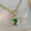 5.6ct Cushion Cut Bezel Set Pendant Link Chain Necklace