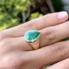 5.7ct Pear Cut Emerald Engagement Ring
