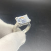 8.4ct East-West Emerald Cut Sandblasted Classic Engagement Ring