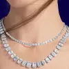 119ctw Cushion Cut White Sapphire Halo Statement Necklace