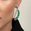 7.95ct Pear Cut Emerald Sapphire Cuff Earrings