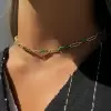 20ctw Round Cut Paperclip Link Chain Necklace