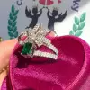 Vintage Bowknot Emerald Cocktail Ring