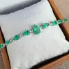12ctw Multi-Sized Pear Cut Emerald Statement Bracelet