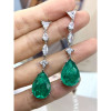 20ctw Multi-cut White Sapphire and Green Paraiba Drop Earrings