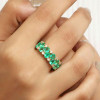 12ctw Pear Cut Emerald Eternity Ring