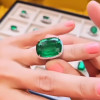 15ct Halo Cushion Cut Emerald Engagement Ring