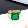9.5ct Asscher Cut Emerald Classic Men's Ring