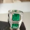 9.5ct Asscher Cut Emerald Classic Men's Ring