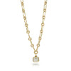 6ct Bezel Emerald Cut Pendant Chain Link Necklace