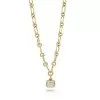6ct Bezel Emerald Cut Pendant Chain Link Necklace