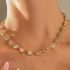 50ctw Emerald Cut White Sapphire Vintage Tennis Necklace