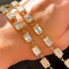 50ctw Emerald Cut White Sapphire Vintage Tennis Necklace