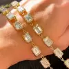50ctw Emerald Cut White Sapphire Vintage Tennis Necklace