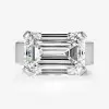 8.4ct East-West Emerald Cut Sandblasted Classic Engagement Ring