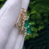 12ctw Emerald Cut Colombian Green Sapphire Drop Earrings in Gold