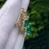 12ctw Emerald Cut Colombian Green Sapphire Drop Earrings in Gold