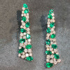 7.1ctw Emerald and White Sapphire Statement Earrings