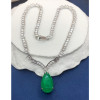 20ct Pear Cut Emerald Tennis Necklace