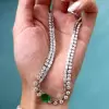 6.8ct Cushion Cut Emerald Two-Row Statement Necklace