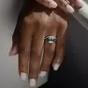 4ct Emerald Cut White Sapphire Vintage Engagement Ring