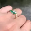 3ct Marquise Cut Emerald-wrapped Ring in Gold