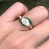 3ct Marquise Cut Emerald-wrapped Ring in Gold