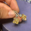 Radiant Cut Yellow Sapphire Drop Earrings