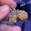 Radiant Cut Yellow Sapphire Drop Earrings