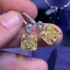 Radiant Cut Yellow Sapphire Drop Earrings