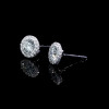 2.5ct Round Cut White Sapphire Halo Stud Earrings