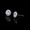 2.5ct Round Cut White Sapphire Halo Stud Earrings