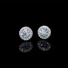 2.5ct Round Cut White Sapphire Halo Stud Earrings