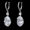 3ctw Oval Cut White Sapphire Drop Earrings