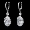 3ctw Oval Cut White Sapphire Drop Earrings