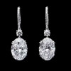 3ctw Oval Cut White Sapphire Drop Earrings