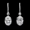3ctw Oval Cut White Sapphire Drop Earrings