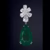 7.25ct Pear Cut Emerald Drop Earrings