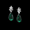 7.25ct Pear Cut Emerald Drop Earrings