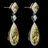 5ct Pear Cut Yellow Sapphire Drop Earrings