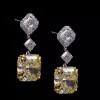 5ct Fancy Yellow Sapphire Drop Earrings in Sterling Silver