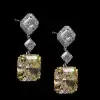 5ct Fancy Yellow Sapphire Drop Earrings in Sterling Silver