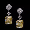 5ct Fancy Yellow Sapphire Drop Earrings in Sterling Silver