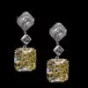 5ct Fancy Yellow Sapphire Drop Earrings in Sterling Silver