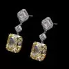 5ct Fancy Yellow Sapphire Drop Earrings in Sterling Silver