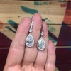 4ct Pear Cut White Sapphire Drop Earrings in Sterling Silver